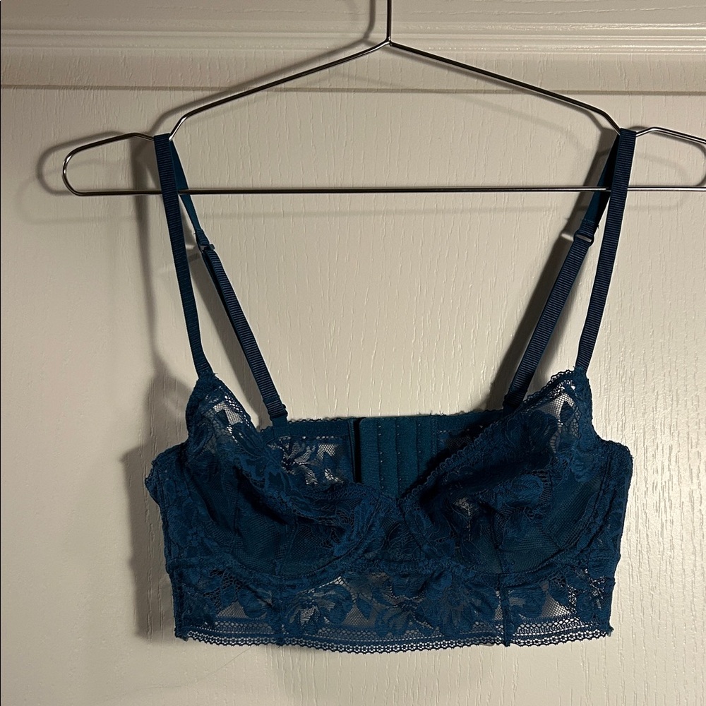 Free People Lace Bandeau in Deep Blue